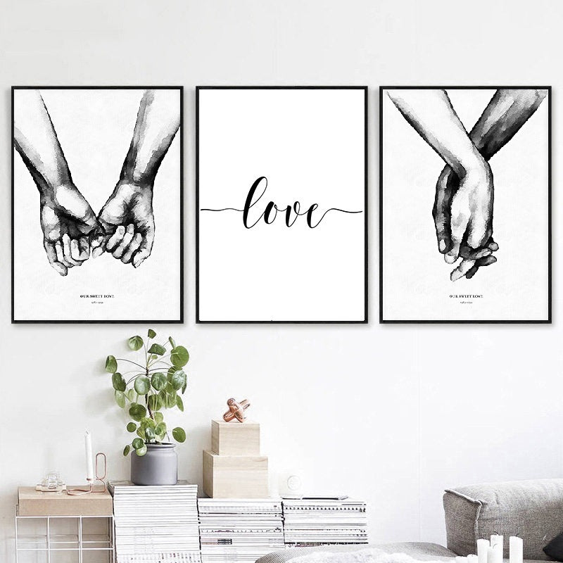 black-and-white-sweet-love-canvas-painting-decorative-painting-core